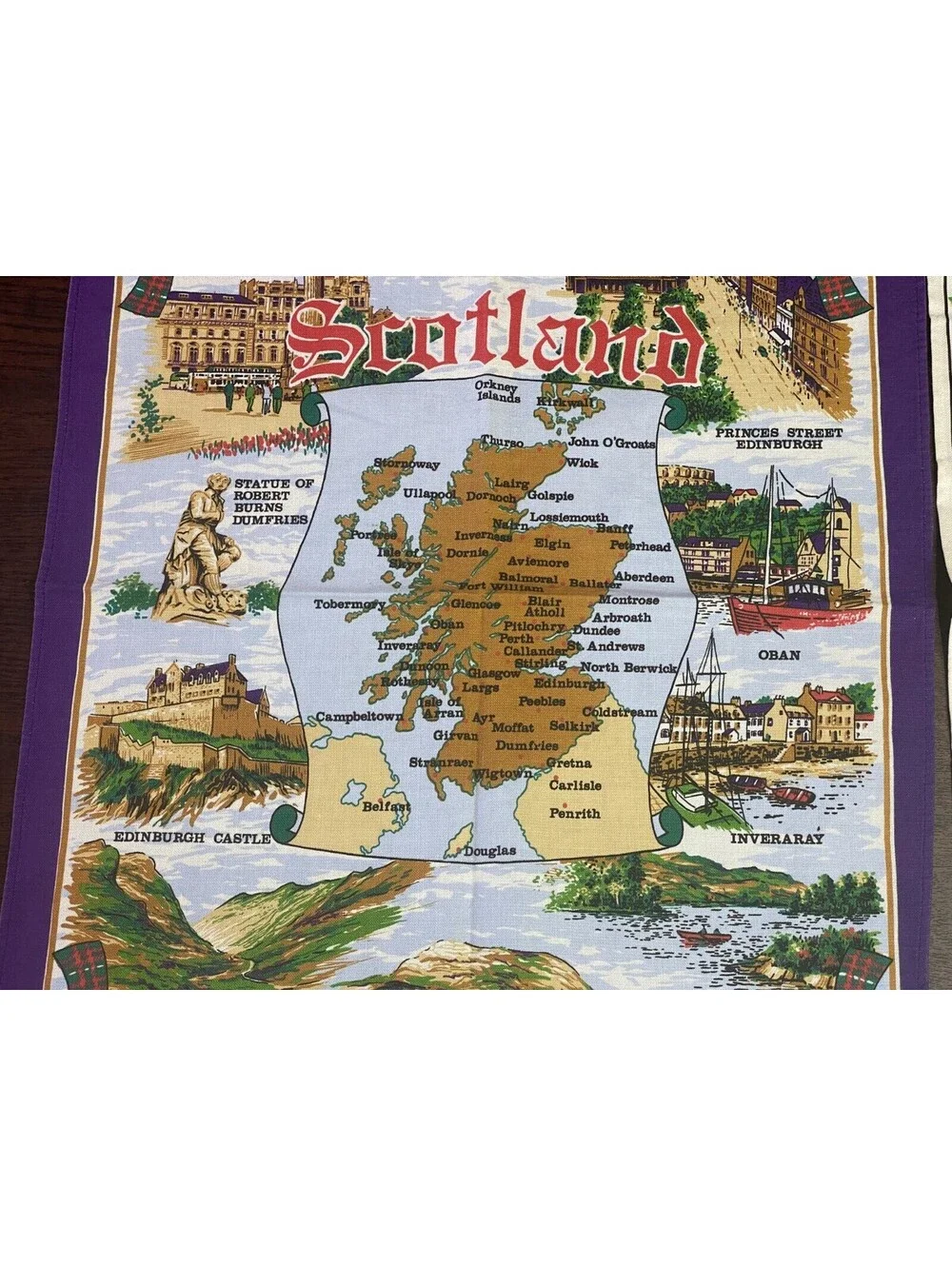 Vintage Causeway Mayor Vista East Coast SCOTLAND Souvenir Towels